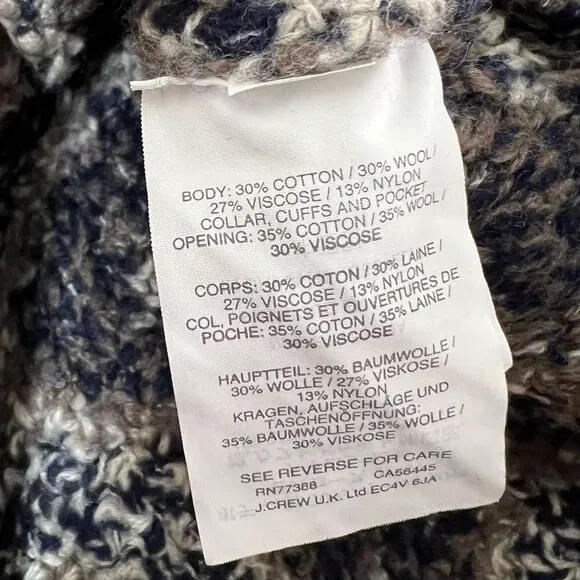 Madewell Popover Sweater Fuzzy Teddy Bear Style Fleece 1/4 Zip Diamond Print M - Picture 11 of 15